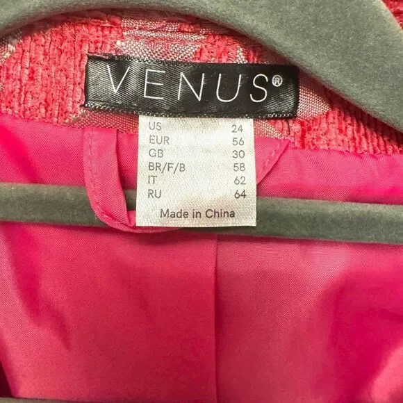VENUS Brocade Jacquard Barbie Pink Blazer - Picture 6 of 7